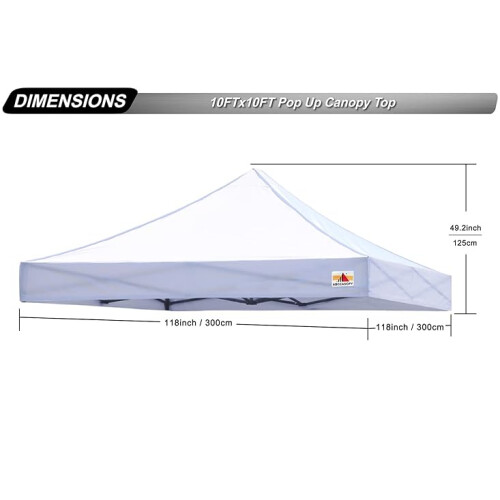 ABCCANOPY Replacement Canopy Top for Pop Up Canopy Tent (10x10, White) 2