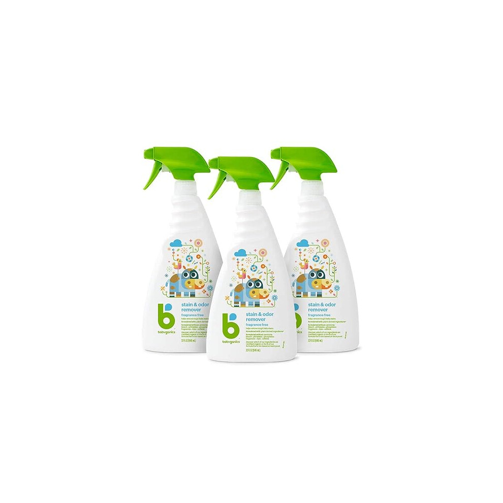 Babyganics Stain & Odor Remover  Fragrance Free  32 oz (Pack of 3)  Pa