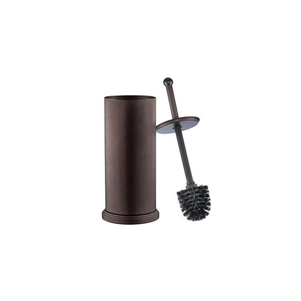 Home-it Toilet Bowl Brush and Holder - Bronze Bathroom Accessories Covered Toilet Brush Compact, Space Saving, Deep Cleaning Brush for Tall Toilet Bow