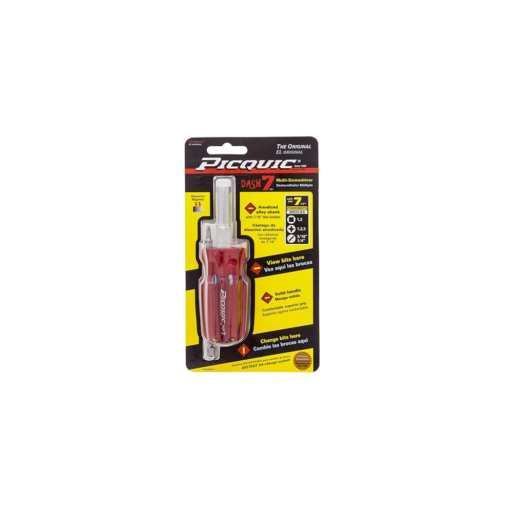 Picquic Dash 7 7 pc. Compact Multi-Bit Screwdriver 4-3/4 in.