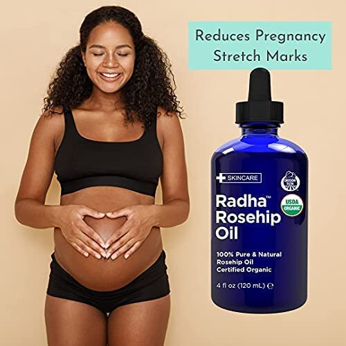 Radha Beauty 4 oz Βιολογικό Έλαιο Σπόρων Ροδόσταγμα 100% Καθαρό Ψυχρής Πίεσης 1
