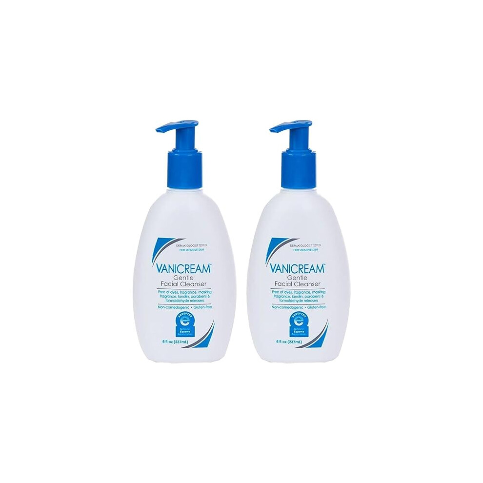 Vanicream Gentle Facial Cleanser, 8 Fl Oz (Pack of 2)