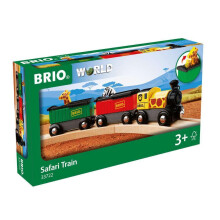 BRIO World 33722 Safari Train - Gioco Interattivo per Bambini 3+ Anni, Inclusi Motore e Carri di Animali, Ecologico