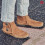 Minnetonka Mens Two Button Hardsole Boot  Brown  Size 11 5