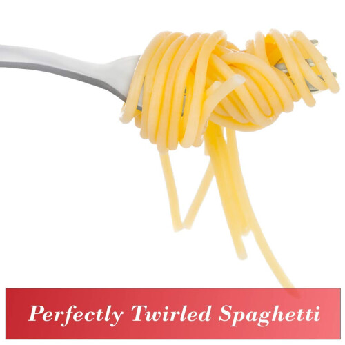 For-Ghetti Κουτάλια 4 για Σπαγγέτι με Νάμπς, Χάλυβας, Διασκεδαστικά και Πλενόμενα, 6.75" 1