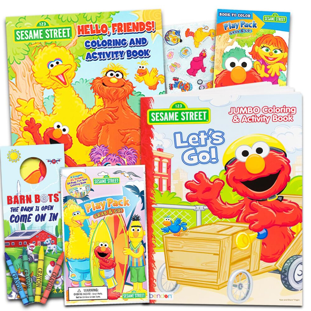 Sesame Street Ready, Set, Color! Coloring and Activity Book with 30 Stickers 144 Pages