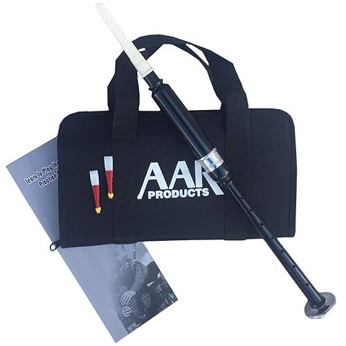 Scottish Highland Bagpipe Practice Chanter Black Silver Mount Free Ree