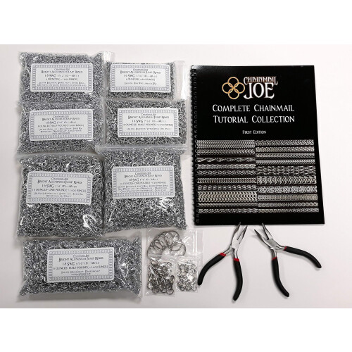 complete chainmail Kit - 20 Weave Tutorial Book, 23,000+ Rings(Over 4 Pounds), clasps, and Tools 2