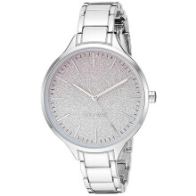 Nine West Women's Silver-Tone Bracelet Watch NW/2337OMSV - Scratch-Resistant Mineral Crystal, Japanese Quartz Movement