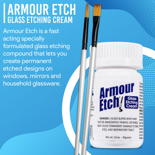 Armour Etch glass Etching cream - Starter 28oz Size - Bundled with Mos 2