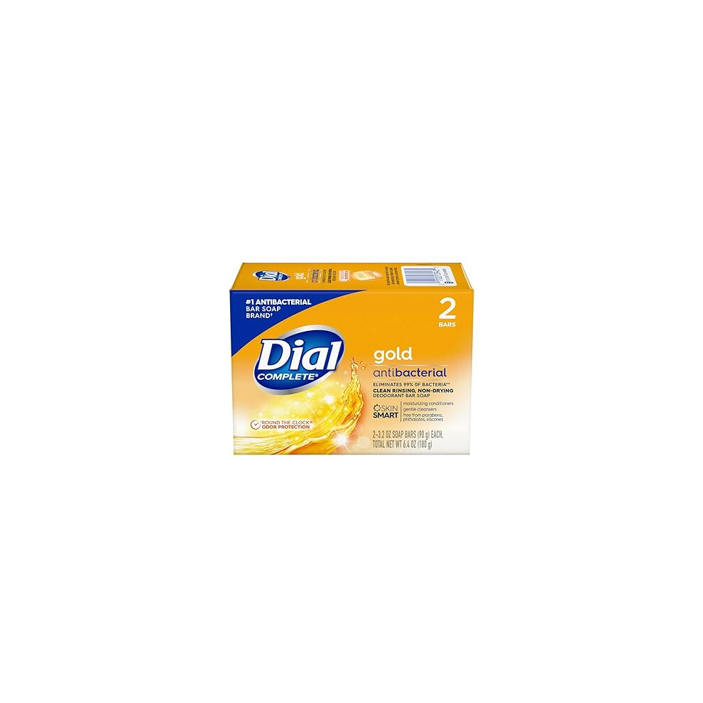 Dial Gold Antibacterial Deodorant Soap, 2 Pack, Total Net Wt 6.4 oz