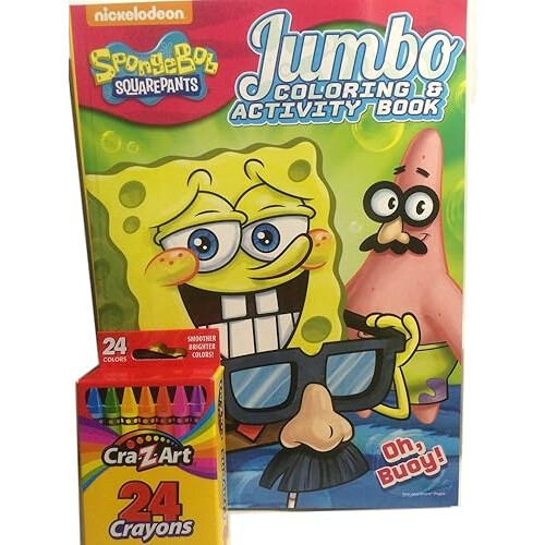 SpongeBob SquarePants Spongebob 2pc Jumbo Libro da colorare e attività e pastelli