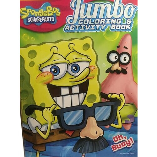 SpongeBob SquarePants Spongebob 2pc Jumbo Libro da colorare e attività e pastelli 1