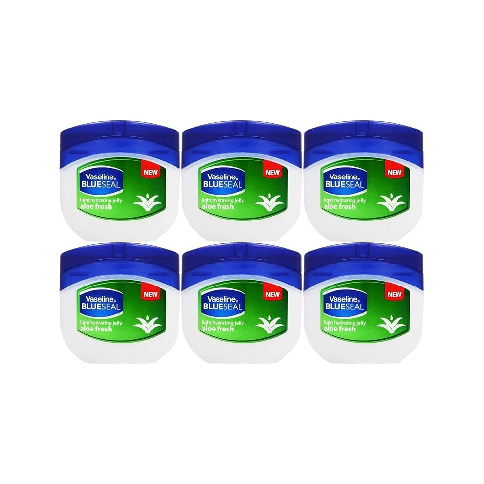 Vaseline Light Hydrating Jelly Aloe Fresh 50 Ml / 1.7 Oz (Pack of 6)