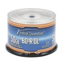 Optical Quantum 6X 50GB BD-R DL Hvid Inkjet Printbar Blu-ray Double Layer Medie, 50-Disk Spindle