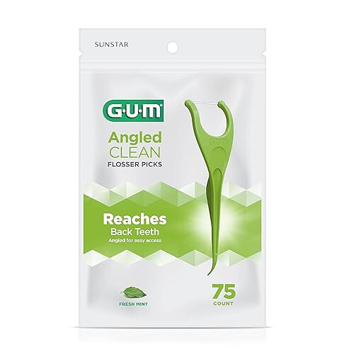 GUM Angled Flossers Fresh Mint 75 Count 1