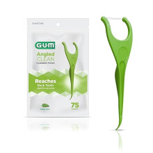 GUM Winkel-Zahnseide, ideal für enge Zähne, extra stark, reißfest, frischer Minzgeschmack, 75 Stück, für Erwachsene