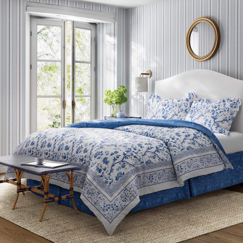 Laura Ashley Home - Twin Comforter Set  Cotton Bedding with Matching S