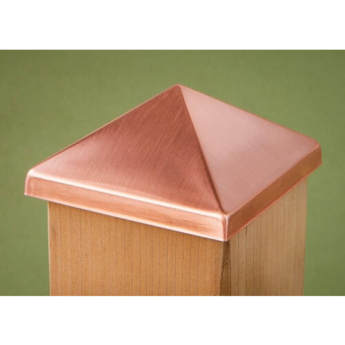 4x4 Post Point Cap - Solid Copper (3-1/2"" x 3-1/2"") 1
