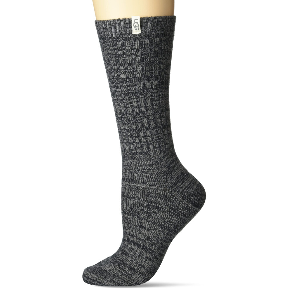 Ugg Womens Rib Knit Slouchy crew Sock  grey  Black  One Size