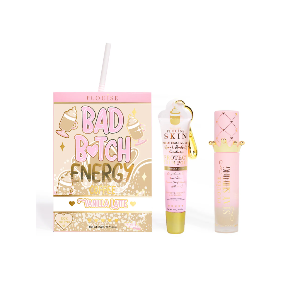 P Louise Bad B*Tch Energy Lip Duo Vanilla Latte Scent — Lip Conditioner & Lip Oil For Hydration, Repair & Pout Protection