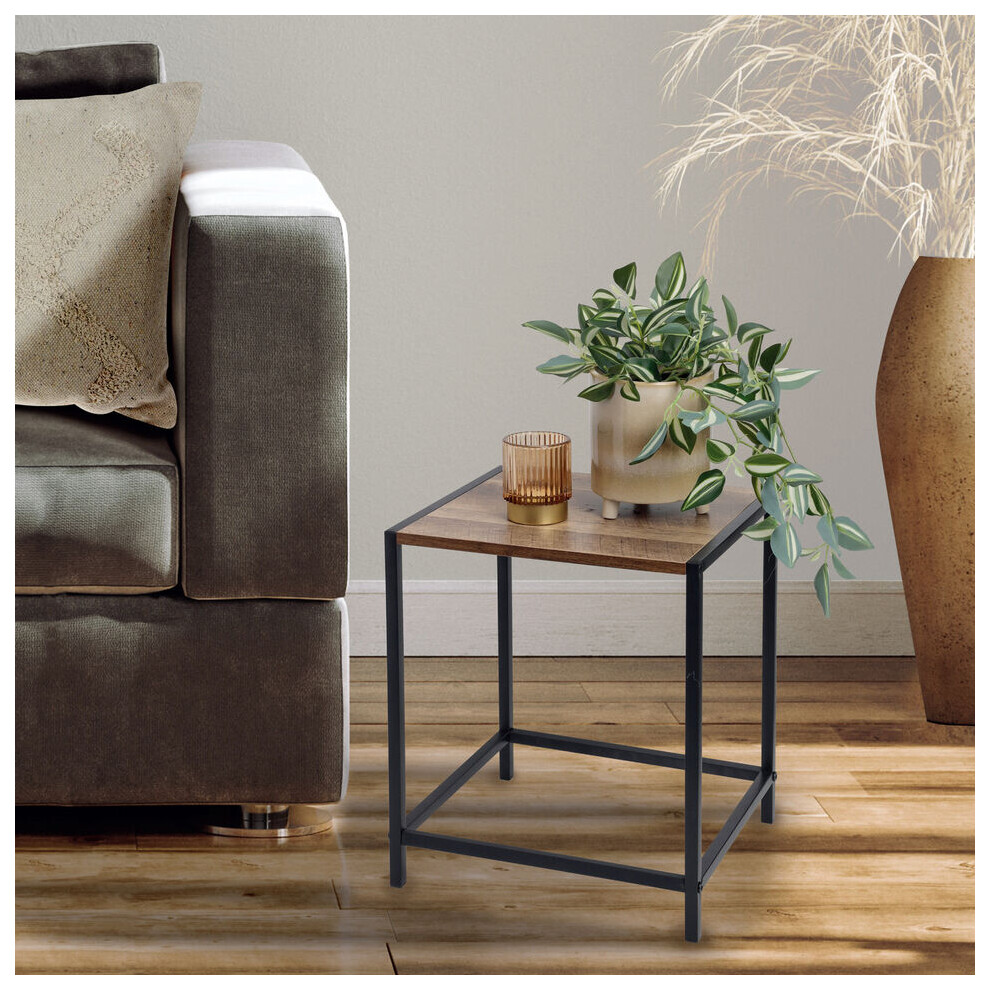 (Small Table ) Wood & Metal Side Table for Living Room or Office