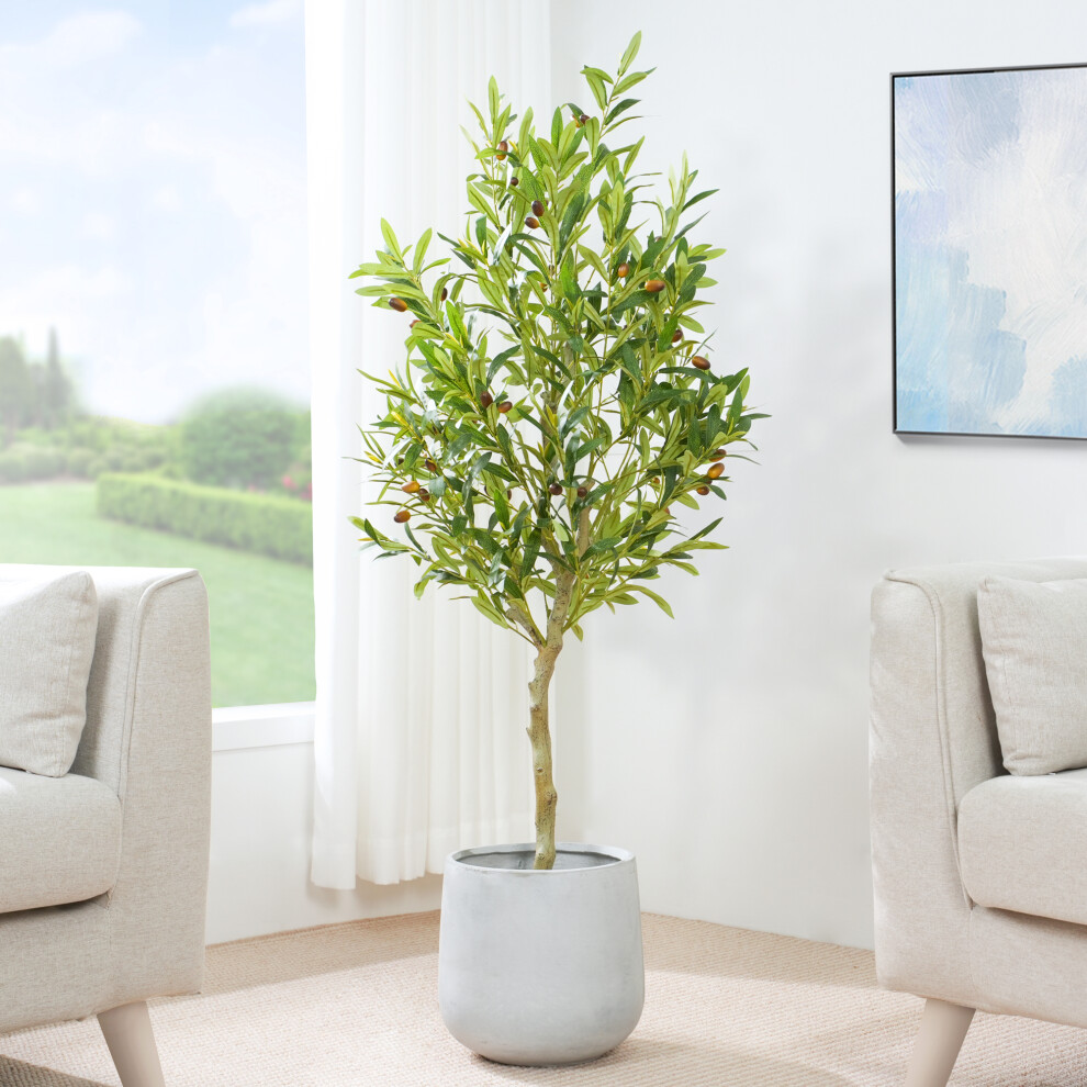 Mcc (120Cm) Artificial Olive Tree With Plastic Planter & Moss 120Cm