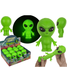 Squeezy Alien 18cm Long Glow In The Dark (1 Supplied) Boys Girls