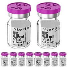 Ks-Tek Sterile Leere Vials mit Selbstheilendem Injektionsport, Flip Off Aluminiumkappe, Sterile Verpackung (5ml, 10 Stück)
