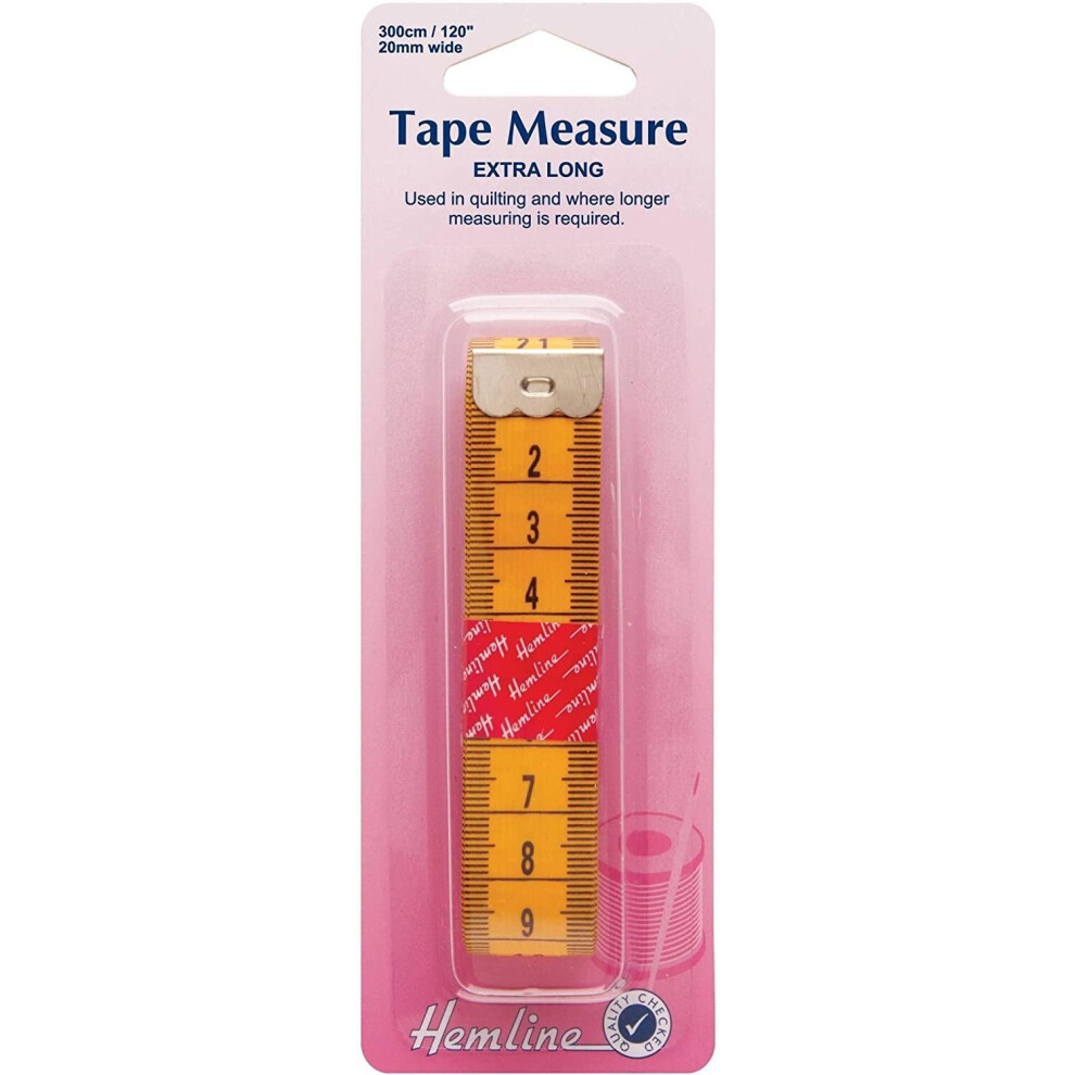 Hemline H256  Metric & Imperial Extra Long Quilter's Tape Measure 300cm/120in