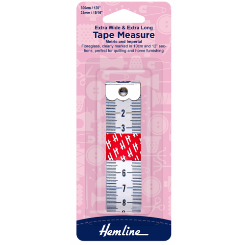 Hemline Tape Measure Extra Wide 300cm
