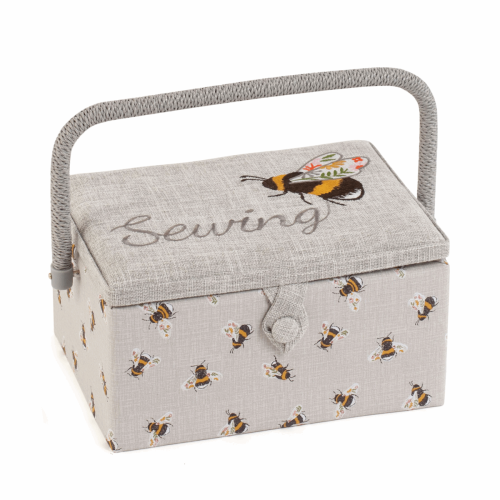 Hobby Gift Sewing Box (M) Embroidered Lid Bees Sewing Bee