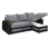 (Grey, Right Corner) Kevin Fabric Ottoman Storage Corner Sofa Bed 3