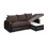 (Brown, Right Corner) Kevin Fabric Ottoman Storage Corner Sofa Bed 3