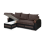(Brown, Left Corner) Kevin Fabric Ottoman Storage Corner Sofa Bed 3