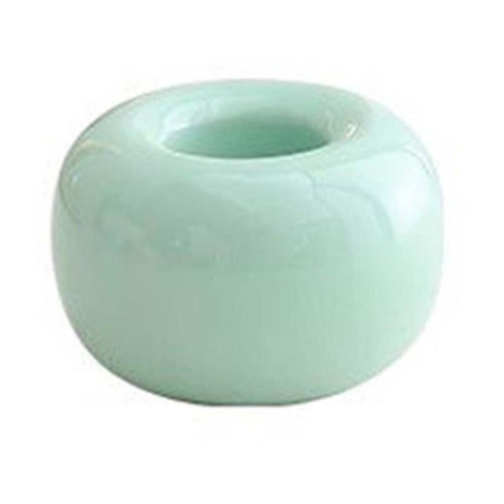 (green) Mini Donut Ceramic Toothbrush Holder Bathroom Storage Accessories Toothbrush Base Frame Storage Rack Tooth Brush Stand Shelf