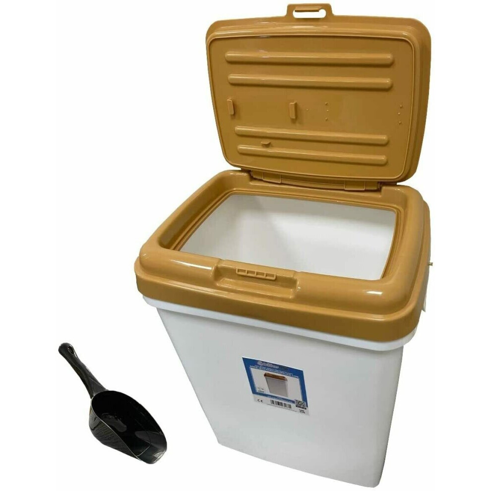 30L Pet Food Container Dog Cat Animal 15kg Dry Feed Storage Box Bin With Scoop