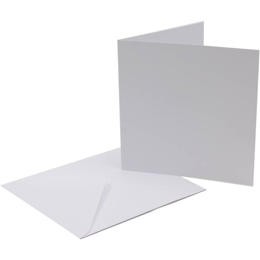 6x6 40 White Premium 300gsm Thick Blank Greeting Cards & Envelopes