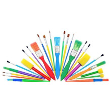 Kid\'s Paint Brushes & Foam Dabbers Craft Painting Pack Of 25