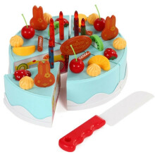 37 pièces Jouet de cuisine pour le jeu de rôle Happy Birthday Cake Food Cutting Set Kids