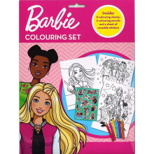 Barbie Colouring & Sticker Set With Coloured Pencils Craft Kit