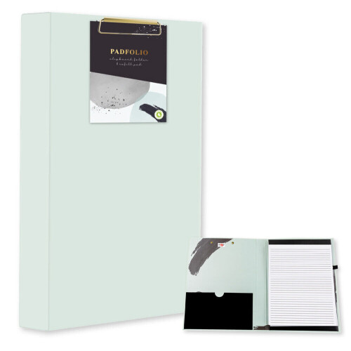 Mintgrünes Padfolio Klemmbrett-Ordner mit Nachfüllblock Büro Schreibwaren