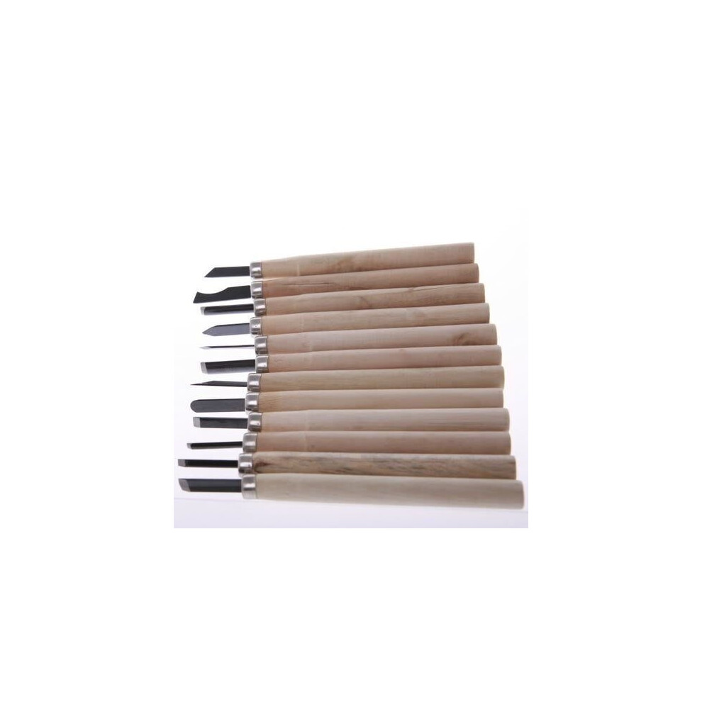 12 Piece Lino & Wood Carving Chisel Tool Set - Sculpture Carpentry Model Making