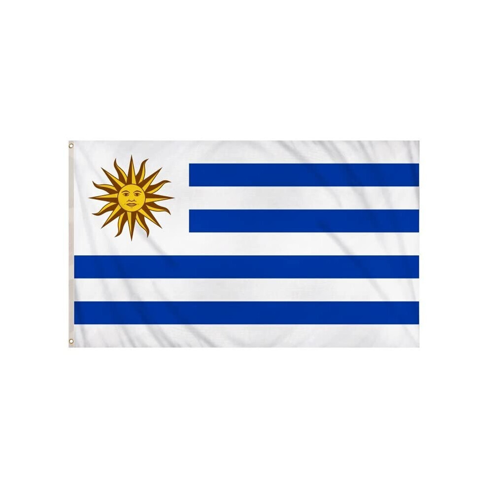 Uruguay Flag 5 x 3ft Supporters Flag With Eyelets For Hanging