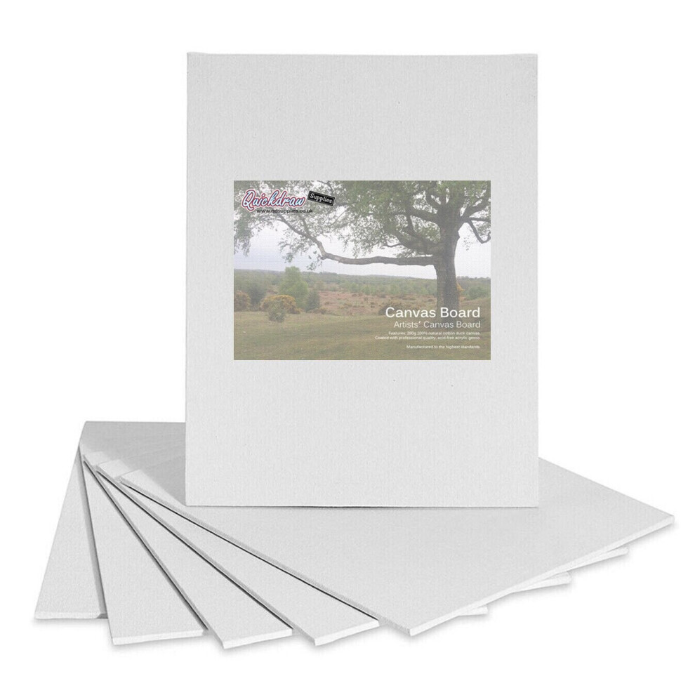 Quickdraw 40 X 40Cm Blank Canvas Panel Artists Cotton Duck Gesso Primed Boards