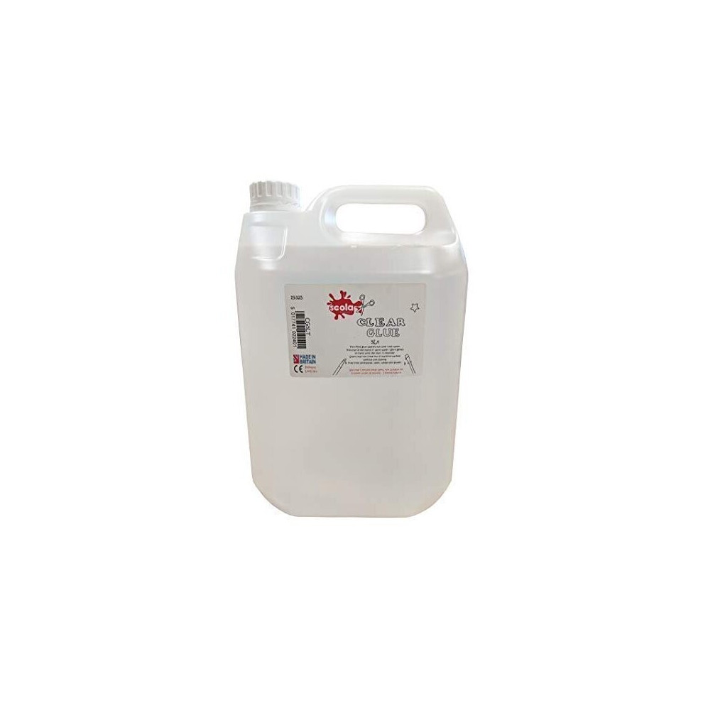 Scola Cg5lt Clear Washable Eco Pva Glue For Arts Crafts, 5 Litre Volume