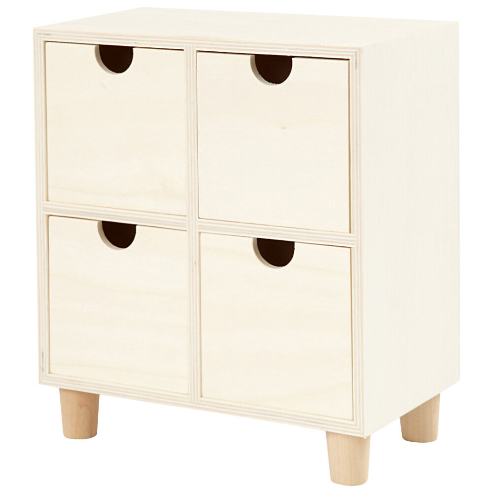 Plywood Desktop Mini 4 Drawer Unit to Decorate