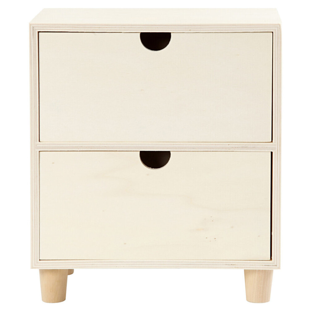 Plywood Desktop Mini 2 Drawer Unit to Decorate
