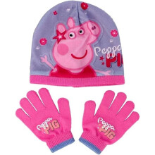 Offizielles Peppa Pig Wintermützen- und Handschuh-Set für Mädchen von 2-6 Jahren