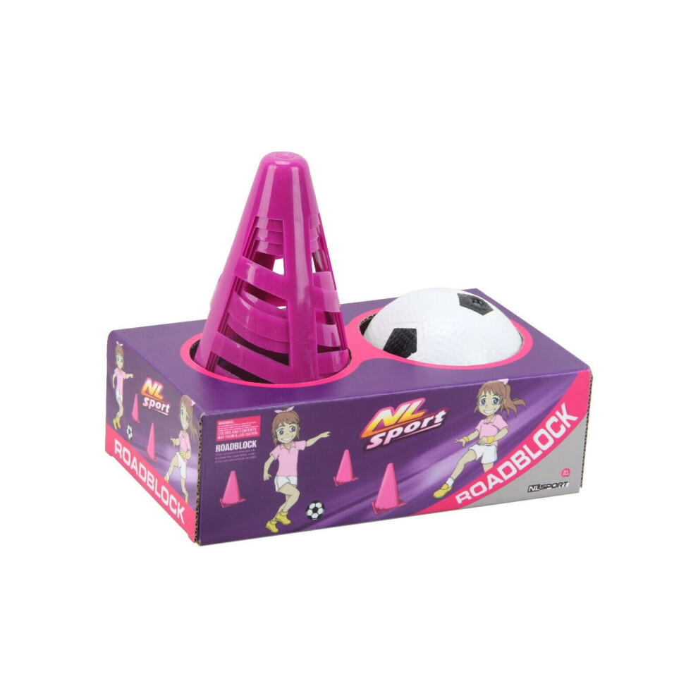 Girls Pink Football Training Set 4 Cones and Mini Skills Ball